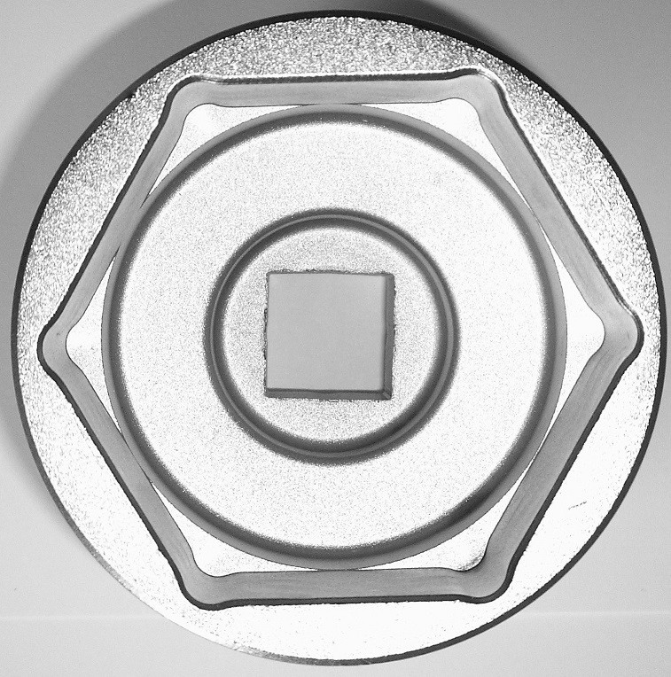 CLE SPECIALE POUR ESSIEU 6 PANS    46 avec carré 3/4"