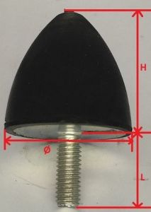 SILENTBLOC BUTEE PROGRESSIVE (H=60,M8,D=50)