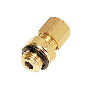 UNION MALE LAITON METRIQUE cyl. Diam.   6  - M 10 x 1,5 (laiton-bague-écrou)