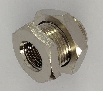 TRAVERSEE DE CLOISON EGALE Femelle G1/2" (LAITON NICKELE)