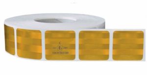 ROULEAU DE BANDE REFLECHISSANTE 50mmx50m - ECE-104 - pour surface SOUPLE - JAUNE