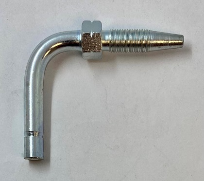 EMBOUT COUDE 90° pr TUYAU 4.1x8.75 - SORTIE diam. 6 lg 36 mm AVEC ENCOCHE
