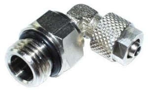 COUDE MALE 1/8" TOURNANT - TUBE  6 x 8  ECROU MOLETE CYL. + J.T