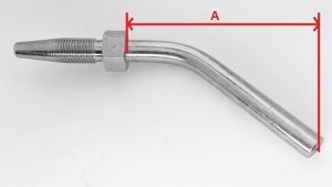EMBOUT COUDE 45° pr TUYAU 4x8.6 SORTIE diam. 6 Lg 80mm