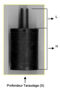 SILENTBLOC NORME DIN TYPE B (H=8,G=M4,D=10)  - 1220025103