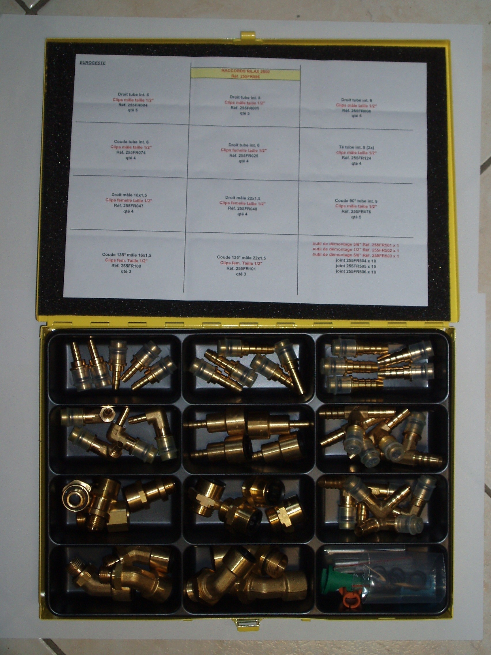 COFFRET de  RACCORDS RILAX 2000 2ème version - SUR DEMANDE -